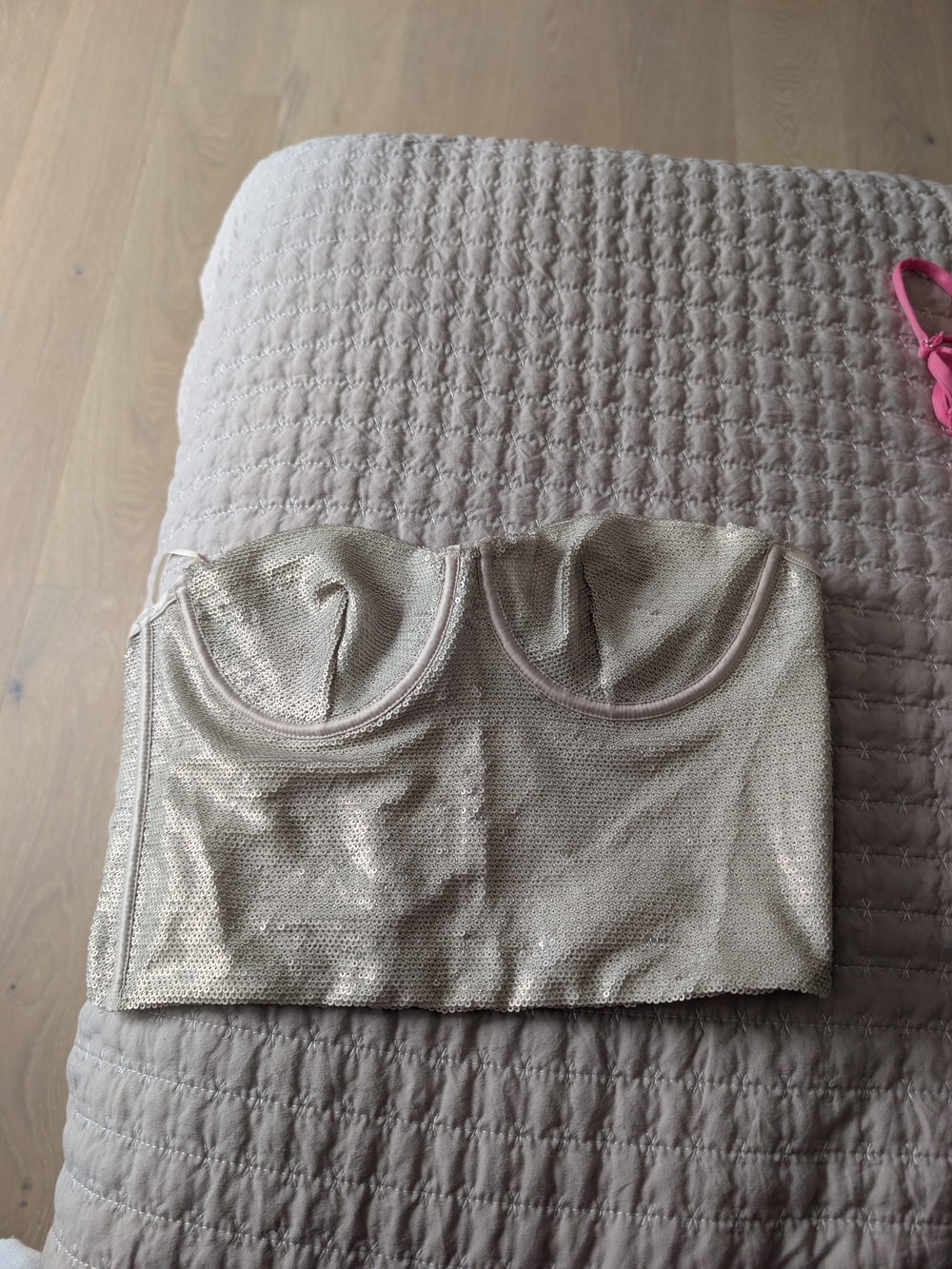 Metallic Strapless Bustier Crop Top Zara Medium Size